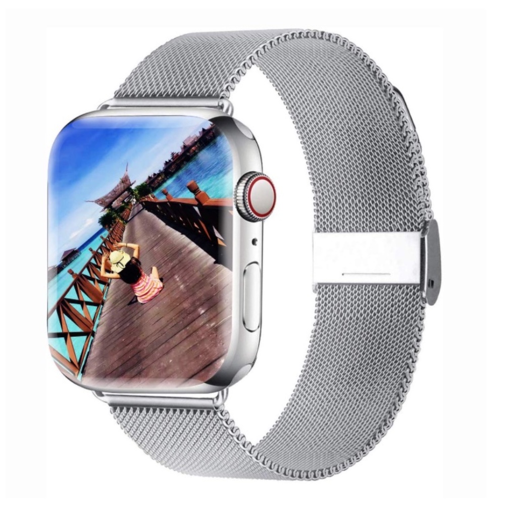 42 mm Smart Watch Mesh Silver Band - fits Apple